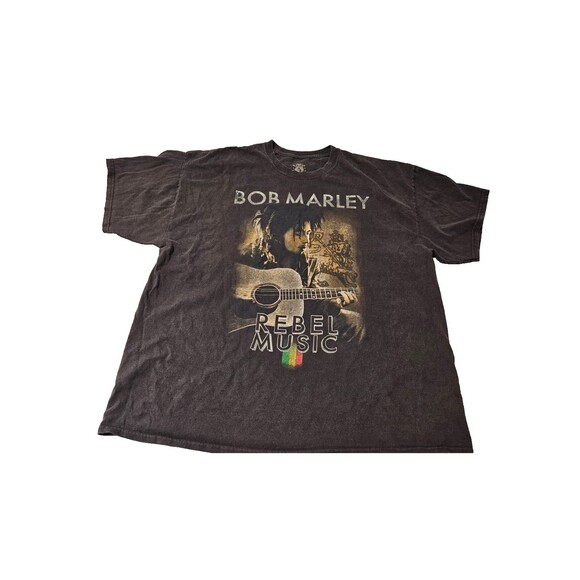 Vintage Bob Marley Rebel Music Crew Neck Short Sleeves Men's T-Shirt Size XXL - Picture 1 of 6